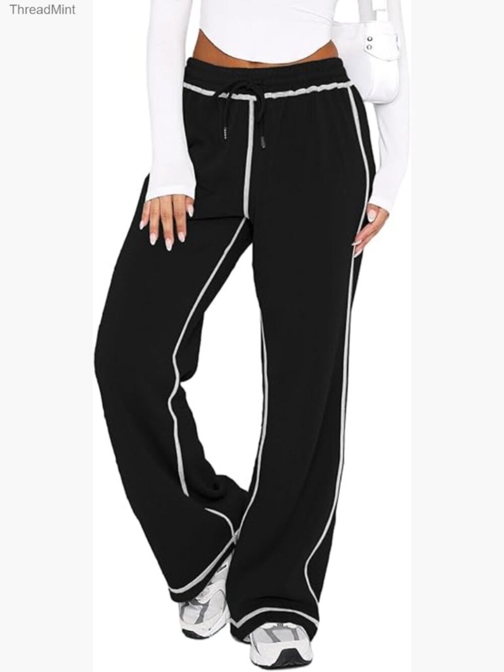 Wide Leg Sweatpants with Pockets High Rise Track Pants Jogger Lounge